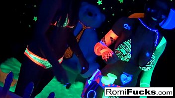 Romi Rain &amp_ Dani lesbian black-light fun