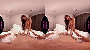 VRConk Brunette sucking your cock