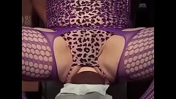 big gaping in purple lingerie sexy ass