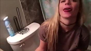 Houston blonde teen eats a big dick