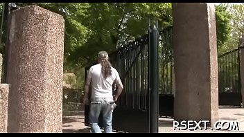 Black chocolate hooker gives white man a steaming blowjob