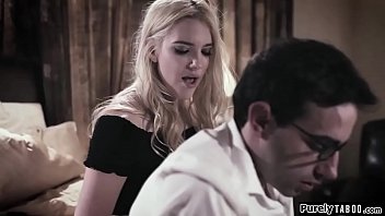 Stunning stepsis sucks her nerdy stepbro n lets him fuck her