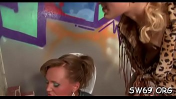 Hot gloryhole blowjob act with stunner getting all muddy