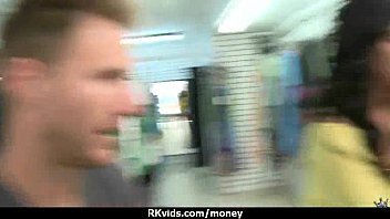 Slutty amateur babe is paid cash from some crazy public sex 13