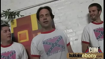 Hot ebony girl fucked by several white guys 3