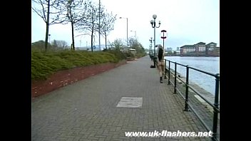 English amateur Isis Flashing The Coastline and showing boobies in public