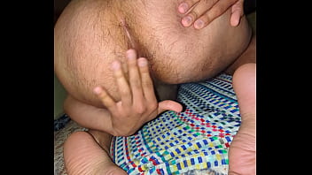 Fingering Hairy hole while dildo makes me fart