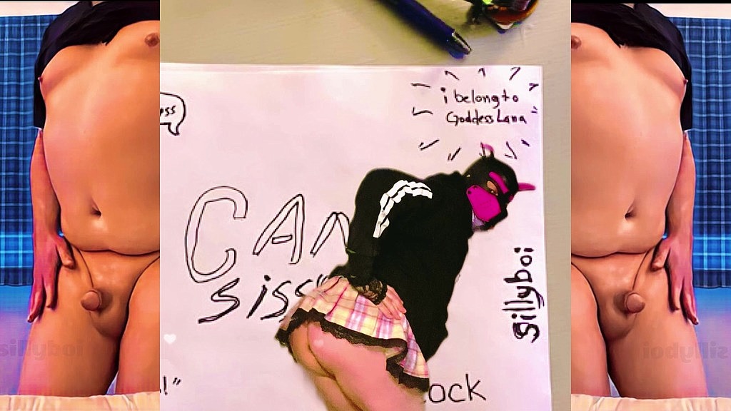 super sissy showing us his super duper itty bitty sissy clitty