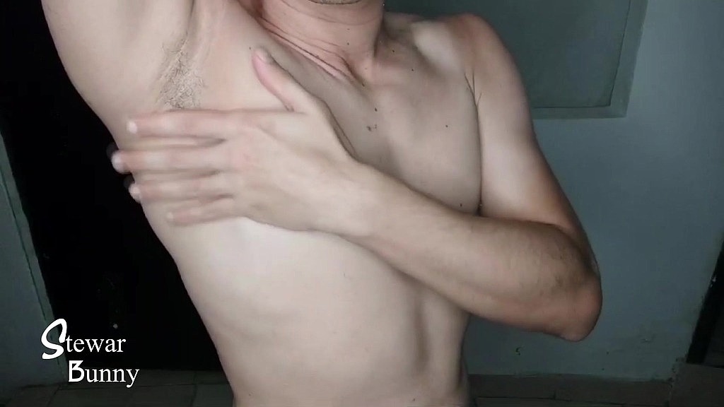 playing with my breast and cream