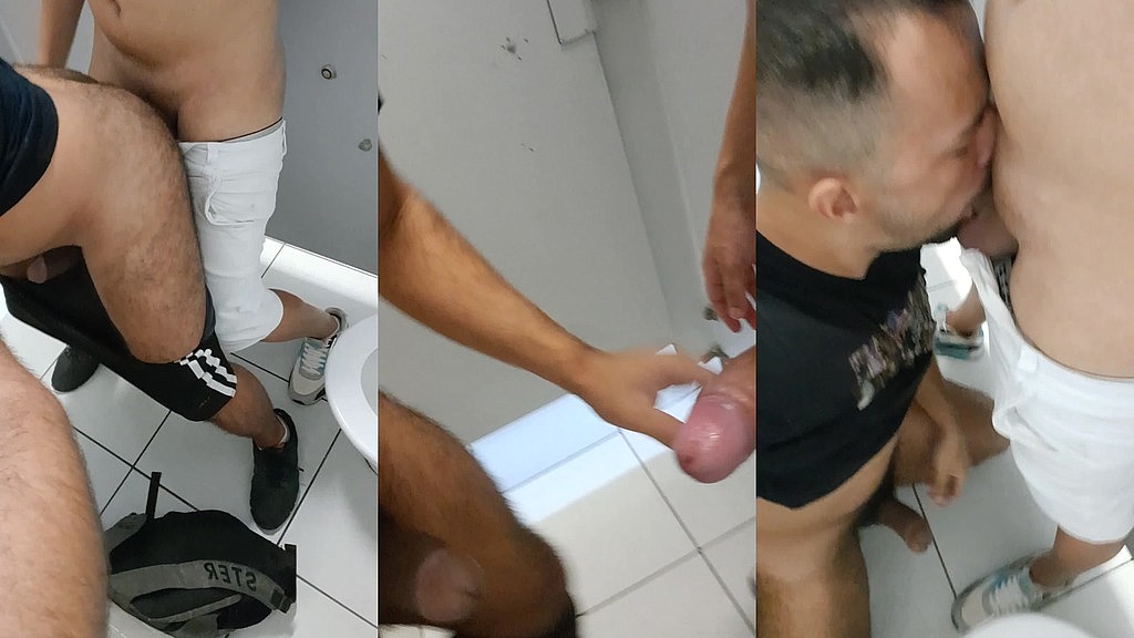 funcionario da fabrica me fodeu, gozou na minha boca no box do banheiro e saiu fora satisfeito