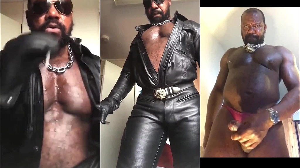 sexy leather dad smoke & masturbation cum session