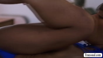 Ebony Stepsister suck and ride stepbrothers dick