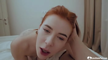Seductive redhead gets her throat cleared deep