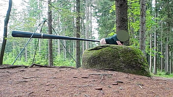 Outdoor in Public Anal Fucking an Object I found in the Woods Deep Anal