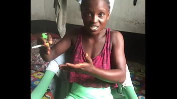 Crazybitch smoking in her lane lords room whiles in her sexy clothes