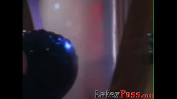 Bound lesbian sub dominated by vintage Mistress and toys