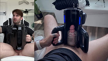 trying out my new sex toy XSpaceCup XT5 Auto-Stroker for first time