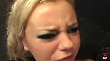 In great interracial sex, a naughty blonde receives a big cock in her big ass