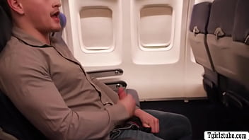Flightattendant and customer 3some sex in airplane
