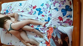 Teen couple making love - top view