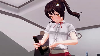 無修正アニメ　いもーとがアナルを責めながら、寸止め手こきオナサポ