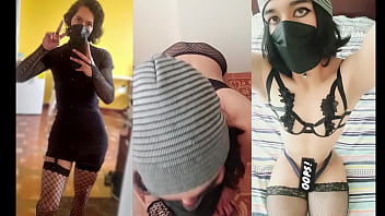 TrapyAle playing in her room with her fishnet lingerie and toys UwU