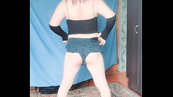 Sissy Big Size Man T Shirt Sexy Mini Hot Slut Crossdresser Kitty White Big Butt Big Ass Lady Boy She