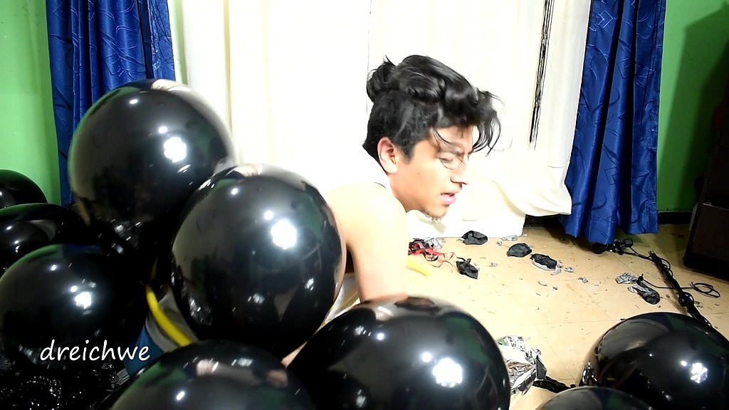 destroying many balloons of my birthday