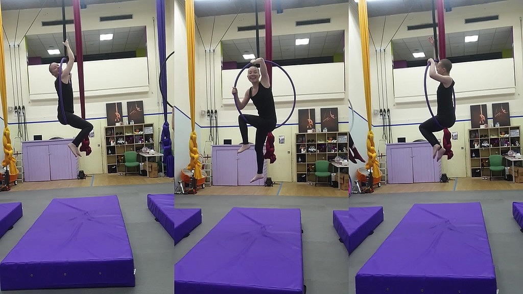 instructor:  keep your knees and your ankles together , willow:  that s hard for eryn!