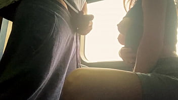 Nothing is too risky when you'_re excited. Risky wank in a passenger train