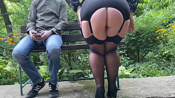 My lustful mother-in-law put on stockings for me