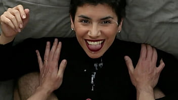 POV cum on clothes and facial