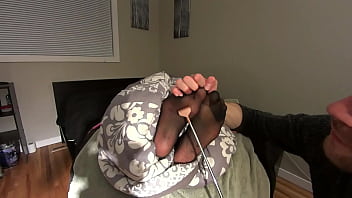 CEO Tickles and Licks his Secretary'_s Sexy Nylon Soles (Full Video)