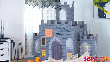 Stepbrother Surprise: Bianca and Chanel'_s Halloween Hookup