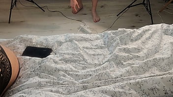 Sexy babe with big boobs in sexy ligerie all oiled up.MP4