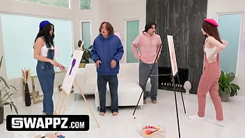 It&rsquo_s Their First Time Seeing Dicks! StepSisters Swap StepBros For Live Nude Painting - Ava Davis &amp_ Serena Sterling