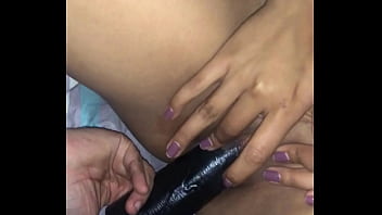 bid dildo deep into tight pussy vaginal penetration virator latin girl