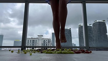 For lovers of foot fetish I crush grapes with my feet