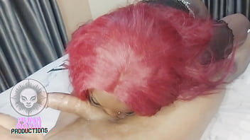 Sexy red cums like the water works