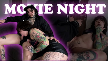 My stepmother'_s daughter wants to watch a movie and I end up fucking her without a condom