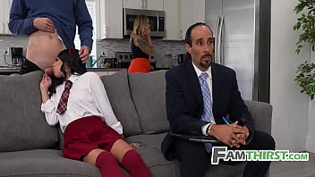 Honor Student Sneaky Fucked In Front Of Parents