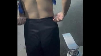 Student in Bathroom of the hotel