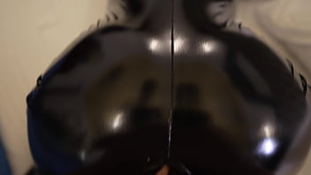 He picks me up and fucks me from behind, and cums on my latex suit. I love doggystyle