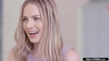 Guy fucks a blonde as voyeur wife sees