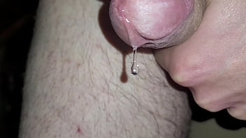 Shimmering precum and ropes of cum