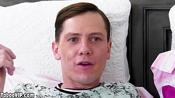 Mature stepmom masturbating next to a teen fucking a big dick