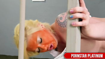 Orange-Faced Prez Leya Falcon Rides Jamie Knox'_s Mocha Cock Raw!