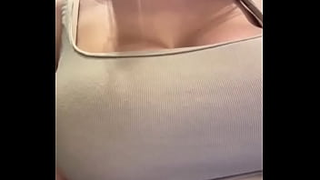 My sexy stepmom shows her big milky tits in the kitchen