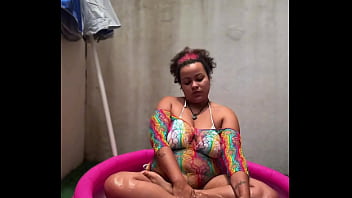 BBW Yoga in a Mini Pool Farts