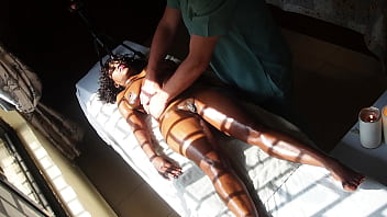 Ebony Milf Flower goes for a special massage with older man